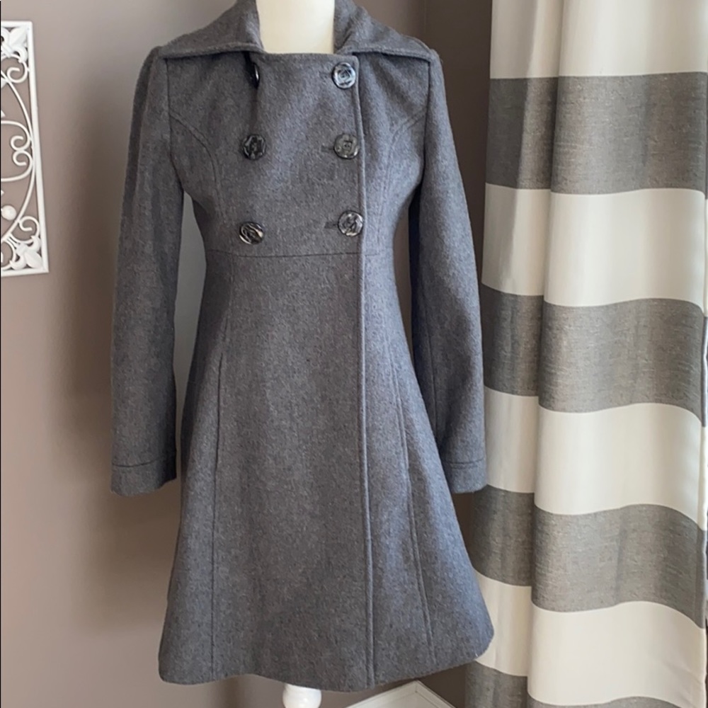 Via grey wool dress coat • size 0P